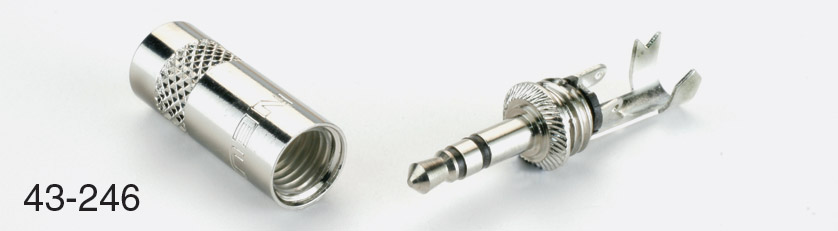 REAN MINIATURE JACK PLUG 3.5mm 3-pole, nickel