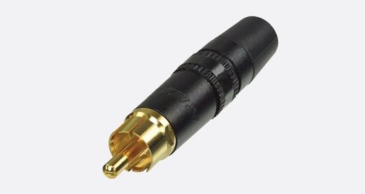 REAN NYS373-0 RCA (PHONO) PLUG Black shell, gold contacts, black ring